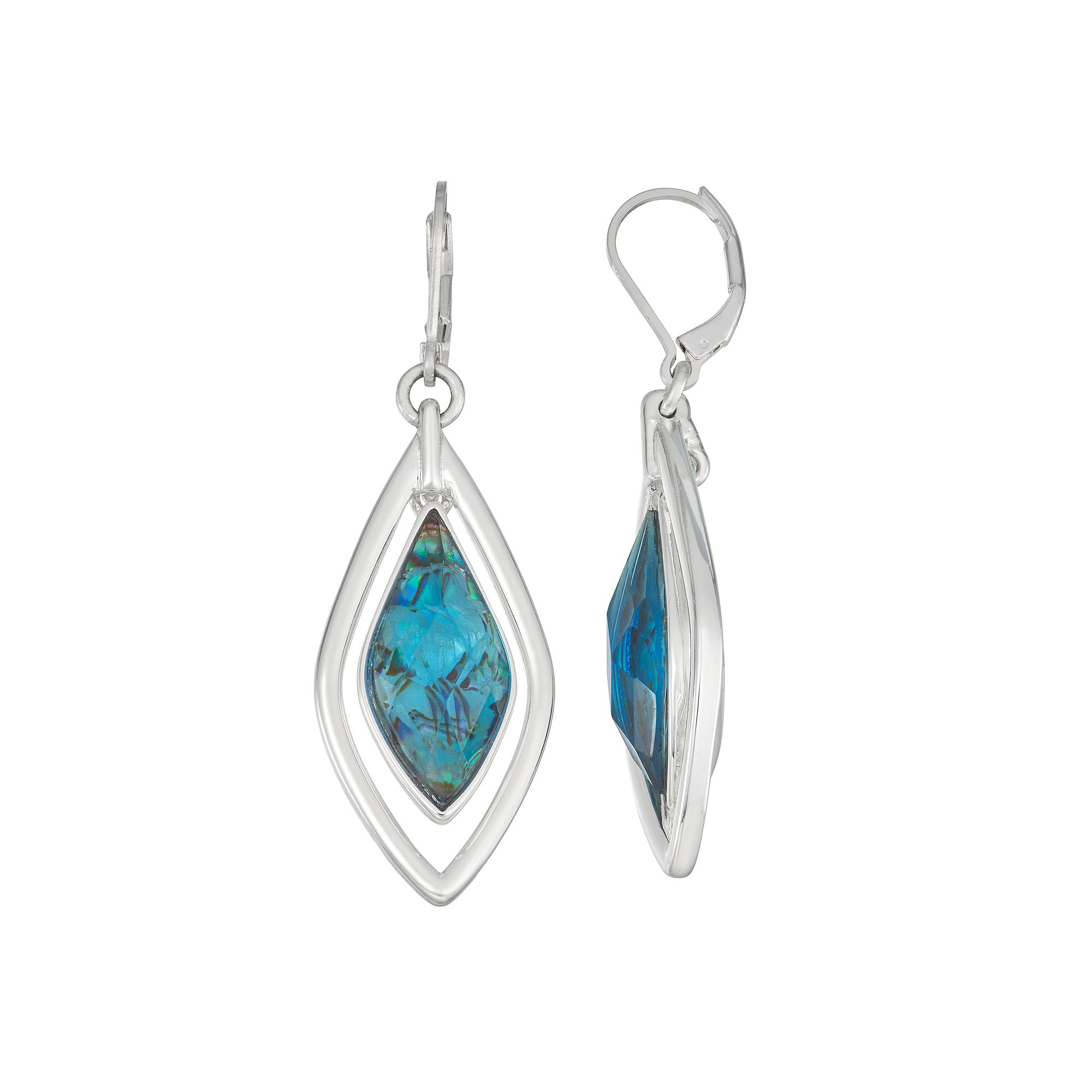 Napier Silver Tone Orbital Blue Drop Earrings, Womens
