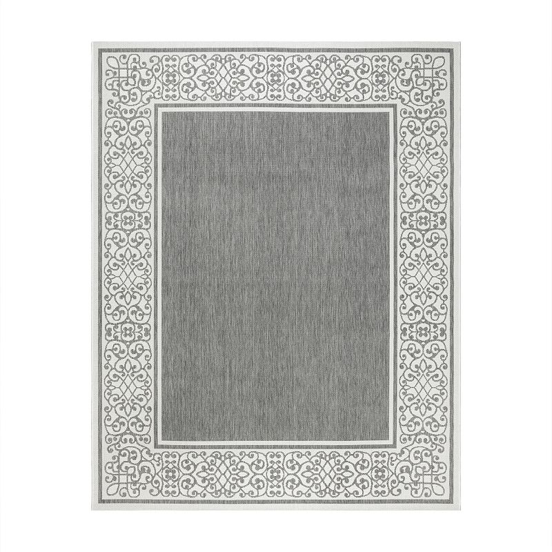 Gertmenian Paseo Savannah Border Rug, Grey, 5X7 Ft