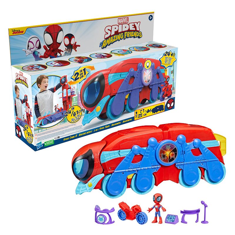 Marvel Spidey and His Amazing Friends Spider Crawl-R Vehicle Toy by Hasbro,
