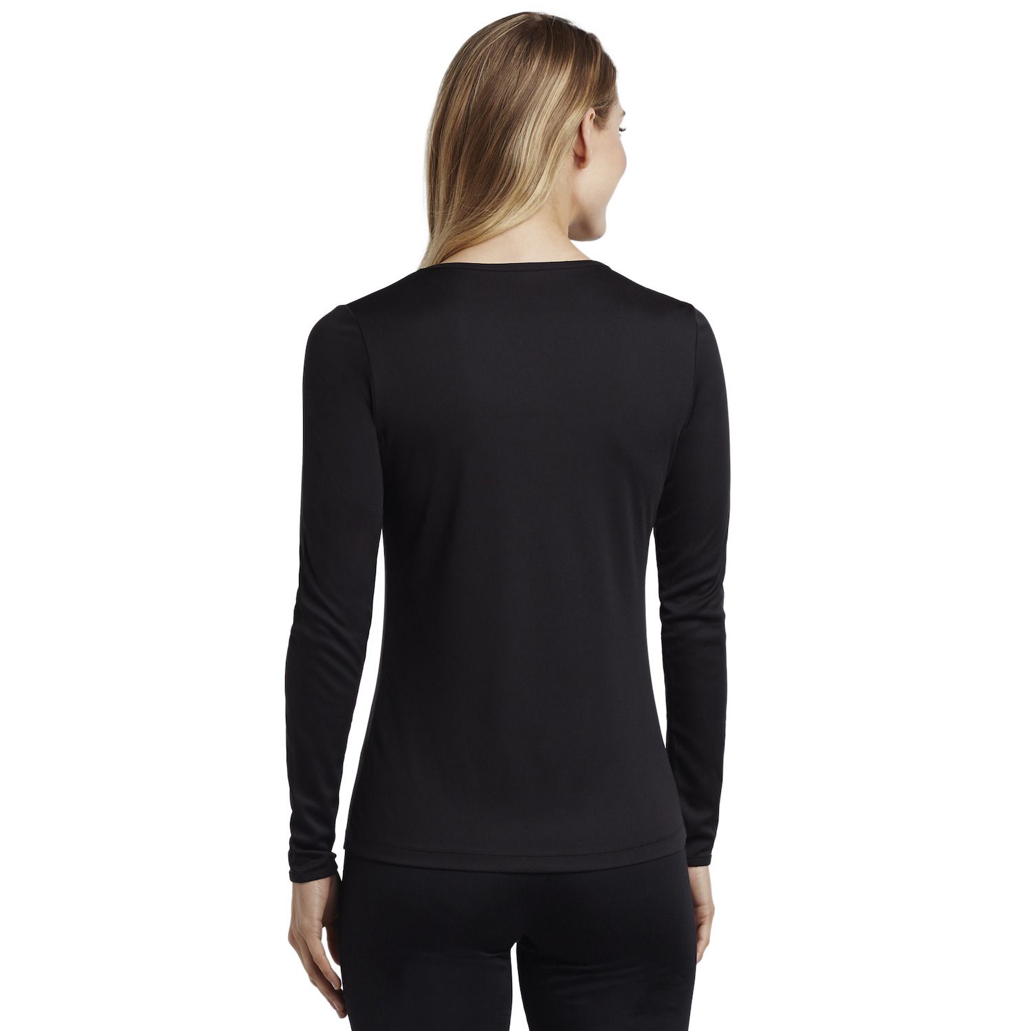 Chemise Femme Cuddl Duds Climatesmart Manches Longues, Col Rond, Noir, Taille S, Neuve Avec étiquettes