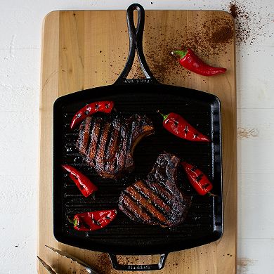 Lodge Blacklock 12-in. Triple-Seasoned Cast-Iron Grill Pan
