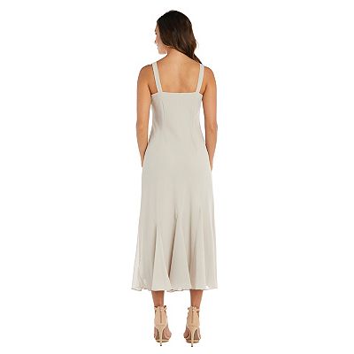 r&m richards sleeveless beaded v-neck dress and jacket Beaded Slip Chiffon Jacket Dress – R&M Richards main image 0
