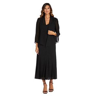 Women's R&M Richards Beaded Godet Jacket & Dress Set
