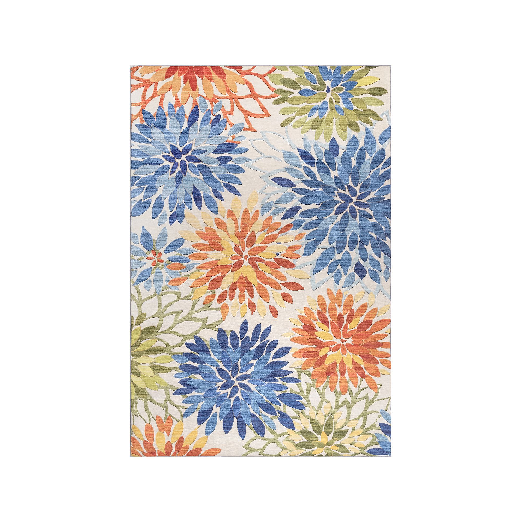 nuLOOM Rosana Floral Machine Washable Indoor Outdoor Area Rug, Multi