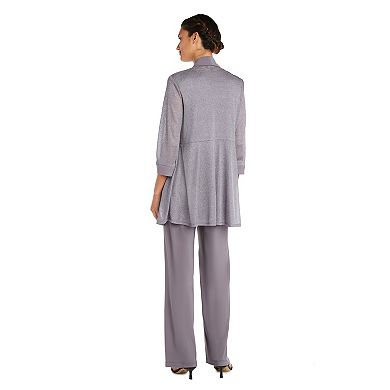 Women's R&M Richards Mock-Layer Metallic Rib Pant Set