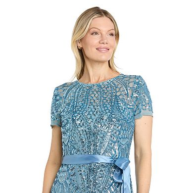 Women's R&M Richards Embroidered Godet Gown
