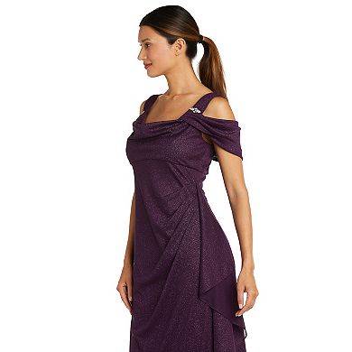 Women's R&M Richards Cold-Shoulder Chiffon Gown