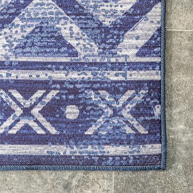 nuLOOM Fae Geometric Machine Washable Indoor Outdoor Area Rug