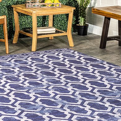nuLOOM Fae Geometric Machine Washable Indoor Outdoor Area Rug