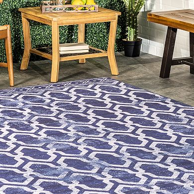 nuLOOM Fae Geometric Machine Washable Indoor Outdoor Area Rug