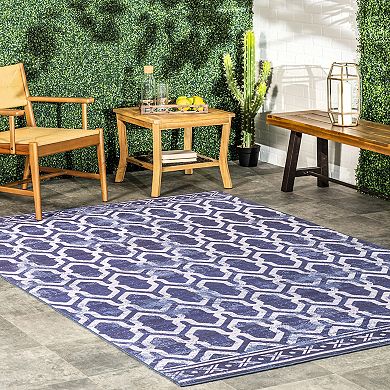 nuLOOM Fae Geometric Machine Washable Indoor Outdoor Area Rug