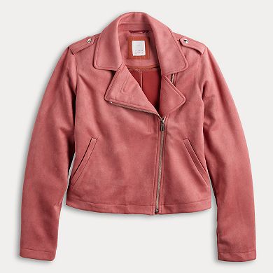 Women's LC Lauren Conrad Suede Moto Jacket