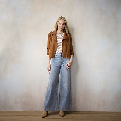 Women's LC Lauren Conrad Suede Moto Jacket