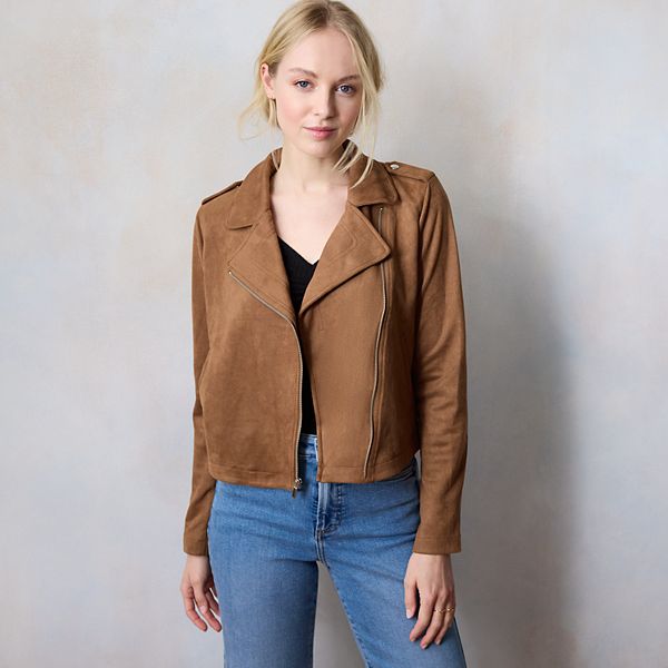 Women's LC Lauren Conrad Suede Moto Jacket