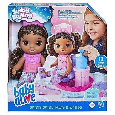 Baby Alive Sudsy Styling Doll Black Hair