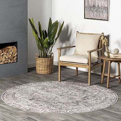nuLOOM Brielle Machine Washable Vintage Medallion Area Rug