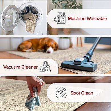 nuLOOM Brielle Machine Washable Vintage Medallion Area Rug