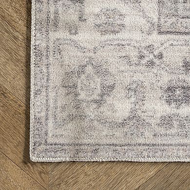 nuLOOM Brielle Machine Washable Vintage Medallion Area Rug
