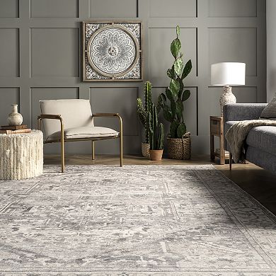 nuLOOM Brielle Machine Washable Vintage Medallion Area Rug