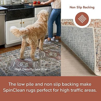 nuLOOM Jacquie Machine Washable Vintage Floral Area Rug