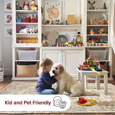 nuLOOM Jacquie Machine Washable Vintage Floral Area Rug