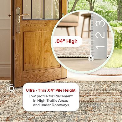 nuLOOM Jacquie Machine Washable Vintage Floral Area Rug