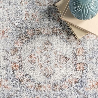 nuLOOM Jacquie Machine Washable Vintage Floral Area Rug
