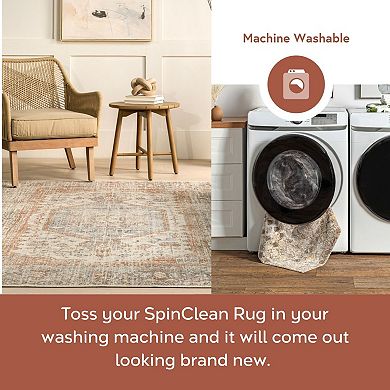 nuLOOM Jacquie Machine Washable Vintage Floral Area Rug