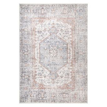 nuLOOM Jacquie Machine Washable Vintage Floral Area Rug