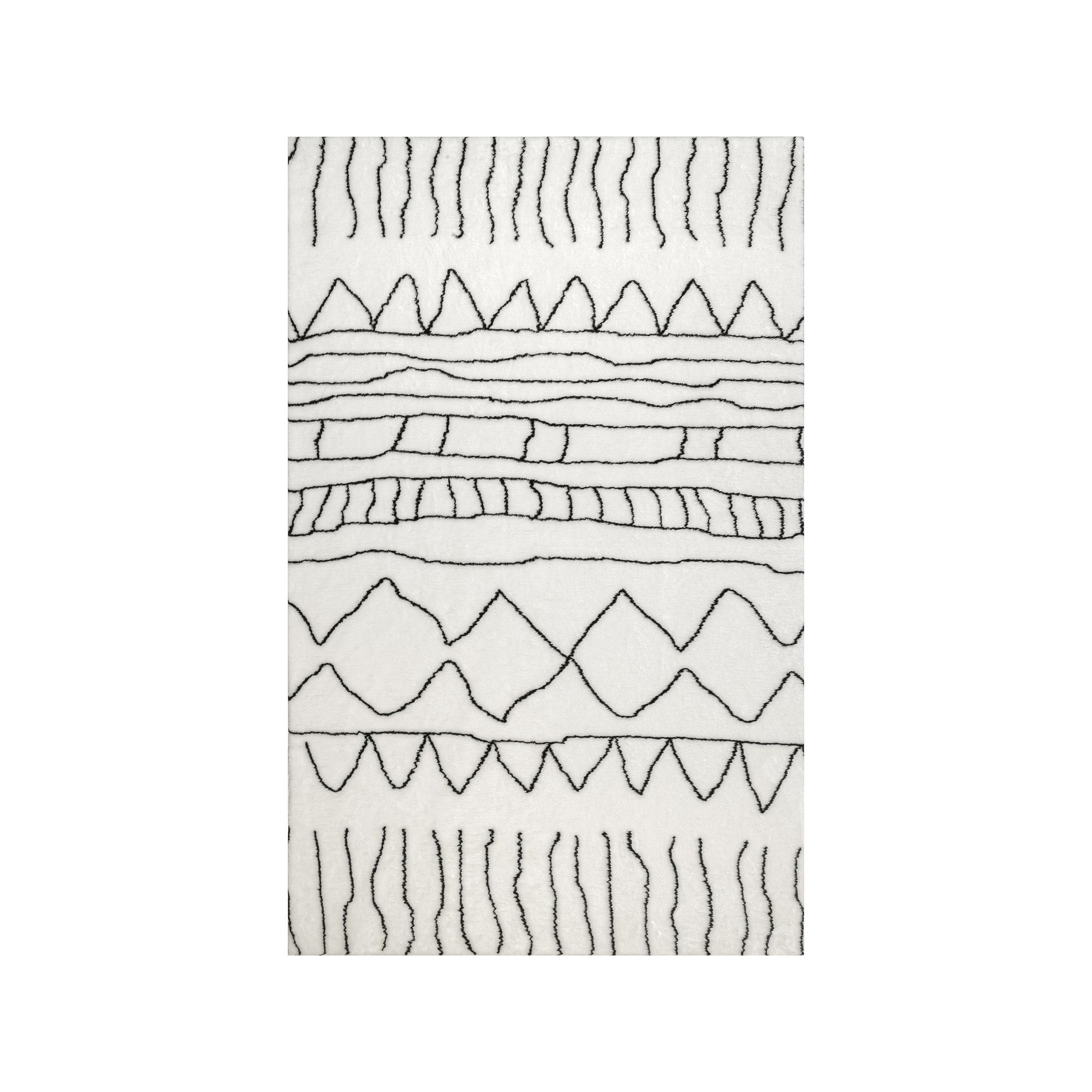 nuLOOM Sandie Bohemian Machine Washable Shag Area Rug, Black