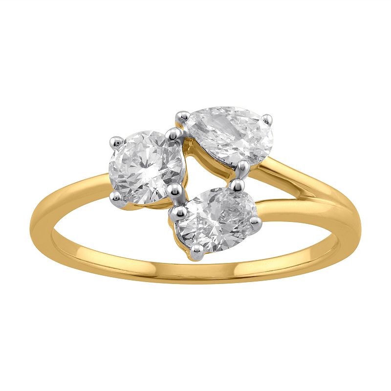 Arctic Clear 1.0 Carat T.W. Lab-Grown Diamond Three Stone Ring, Womens, Si