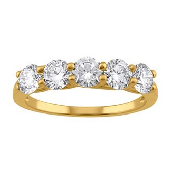 Arctic Clear 1 1/2 Carat T.W. Lab-Grown Diamond Five Stone Ring