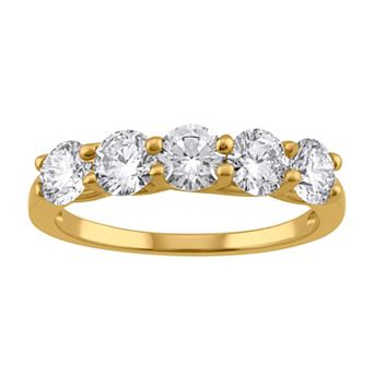 Arctic Clear 1 1/2 Carat T.W. Lab-Grown Diamond Five Stone Ring