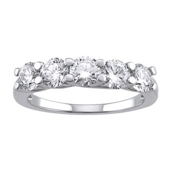Arctic Clear 1 1/2 Carat T.W. Lab-Grown Diamond Five Stone Ring