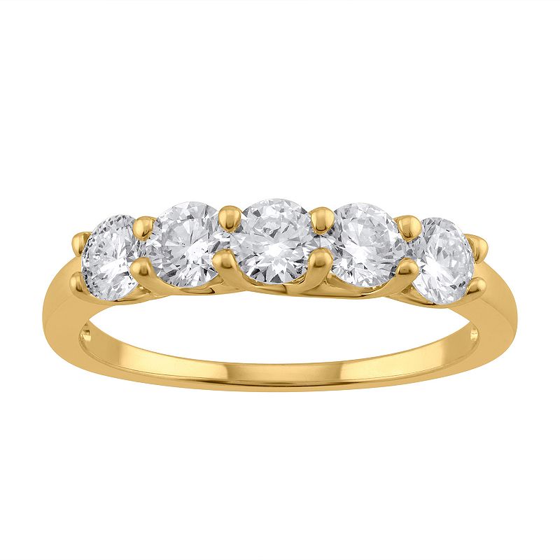 Arctic Clear 1.0 Carat T.W. Lab-Grown Diamond Five Stone Ring, Womens, Siz