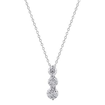 Arctic Clear 2.0 Carat T.W. Lab-Grown Diamond Three Stone Pendant Necklace