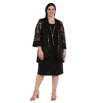 Plus Size R&M Richards Jacket & Dress Set