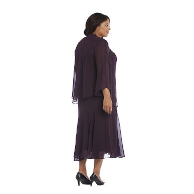 Plus Size R&M Richards Godet Jacket & Dress Set