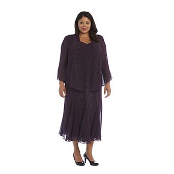 Plus Size R&M Richards Godet Jacket & Dress Set