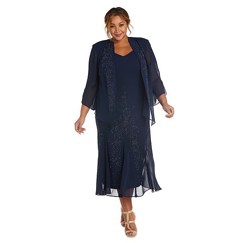 Женские платья R&M Plus Size R&M Richards Godet Jacket & Dress Set