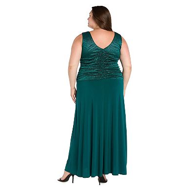 Plus Size R&M Richards Glitter Jacquard Knit Long Dress