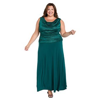 Plus Size R&M Richards Glitter Jacquard Knit Long Dress