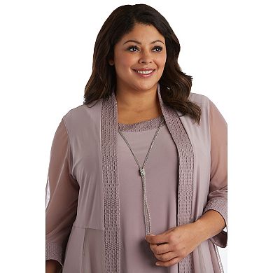 Plus Size R&M Richards 2-Piece Glitter Jacket Dress