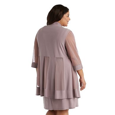 Plus Size R&M Richards 2-Piece Glitter Jacket Dress