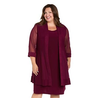 Plus Size R&M Richards 2 pc Glitter Jacket Dress