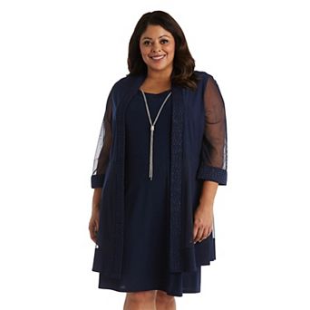 Plus Size R&M Richards 2 pc Glitter Jacket Dress