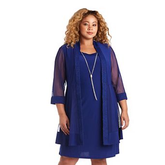 Plus Size R&M Richards 2 pc Glitter Jacket Dress