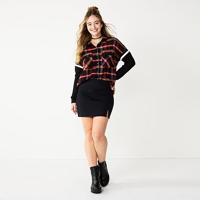 Juniors' SO® Notched A-Line Mini Skirt