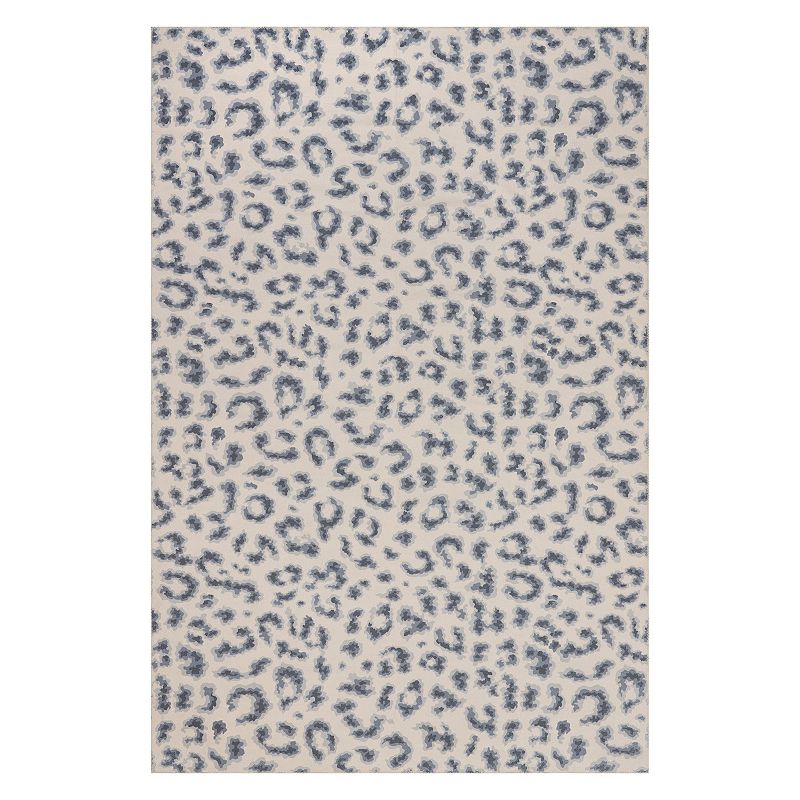 nuLOOM Mason Machine Washable Contemporary Leopard Print Area Rug, Blue, 6X9 Ft