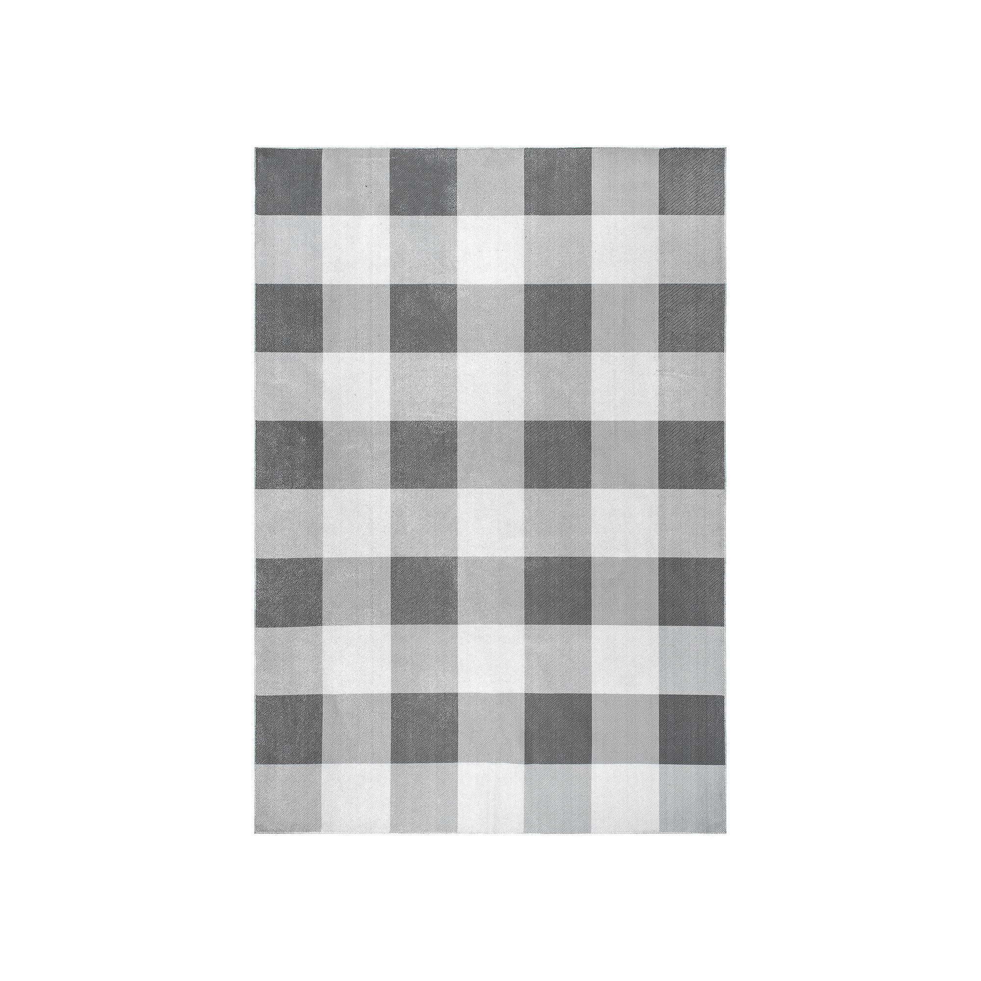 nuLOOM Lucy Machine Washable Farmhouse Buffalo Plaid Area Rug, Gray